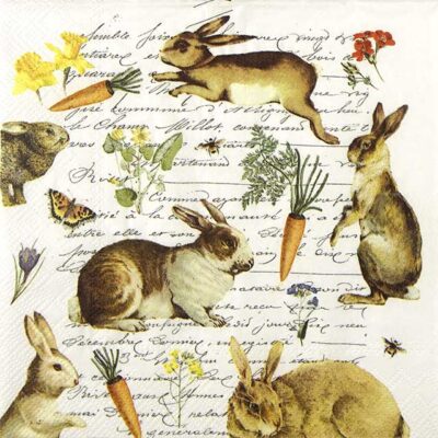 Single Paper Napkin - Hare Hunt