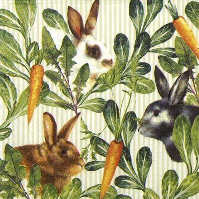 Cocktail Paper Napkin - Rabbits and Carrots