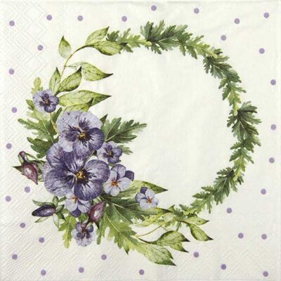 Cocktail Napkins - Pansy Wreath lilac (20 pieces)