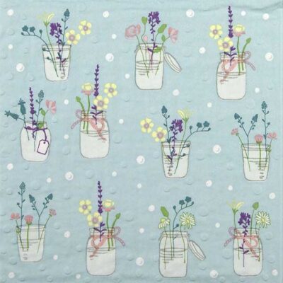 Single Paper Napkin - Moments Flower Greetings Embossed