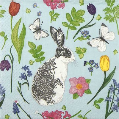 Single Paper Napkin - Spring Bunny