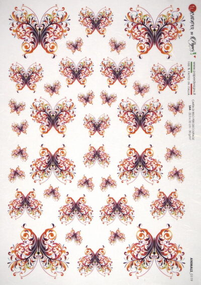 Rice Paper - Butterflies Ornament - 0119 (22 x 32cm)