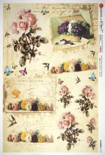 Rice Paper - Flower Garden (22 x 32cm)