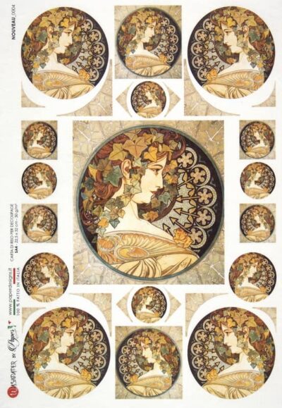 Rice Paper - Mucha: Fashion Girl (22 x 32cm)