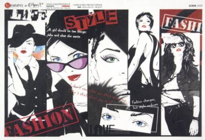 Rice Paper - Fashion Style Red/Black (22 x 32cm)