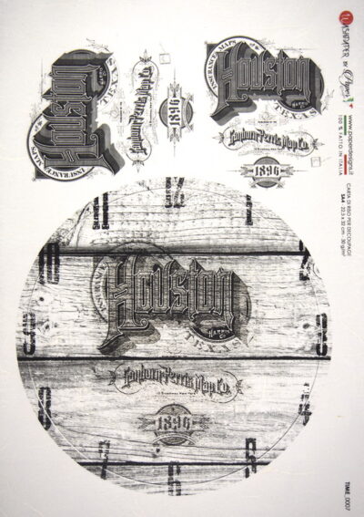 Rice Paper - Houston Texas Clock (22 x 32cm)