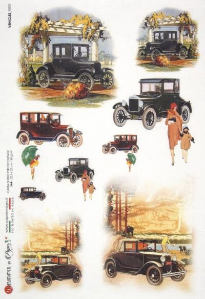 Rice Paper - Classic Cars (22 x 32cm)