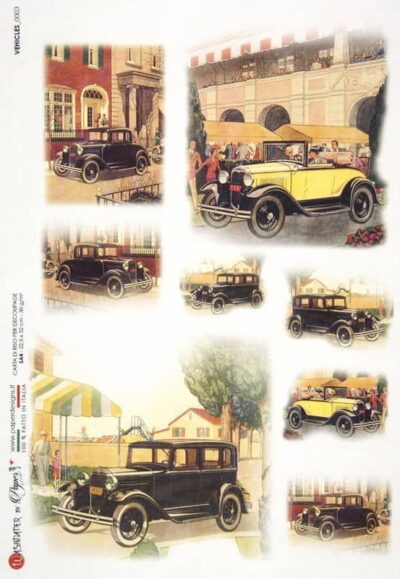 Rice Paper - Classic Cars (22 x 32cm)