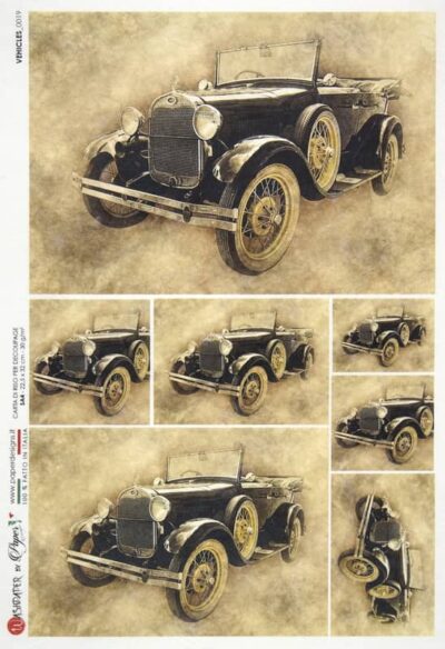 Rice Paper - Classic Cars (22 x 32cm)