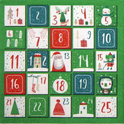 Lunch Napkins (20) - Advent Calendar Green