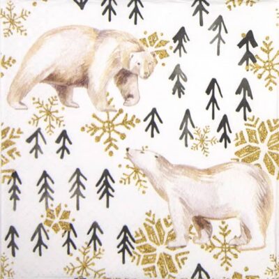Lunch Napkins (20) - Glitter Polar Bears