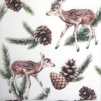 Lunch Napkins (20) - Deers and Cones
