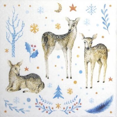 Paper Napkin - Reindeer Family
