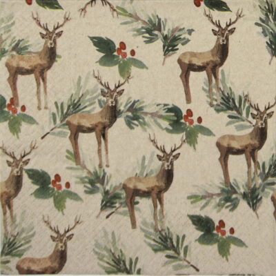 Lunch Napkins (20) - Deers and Holly