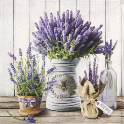Lunch Napkins (20) - Lavender in Bucket