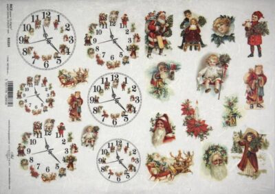 Rice Paper - Small Christmas clocks - R1024