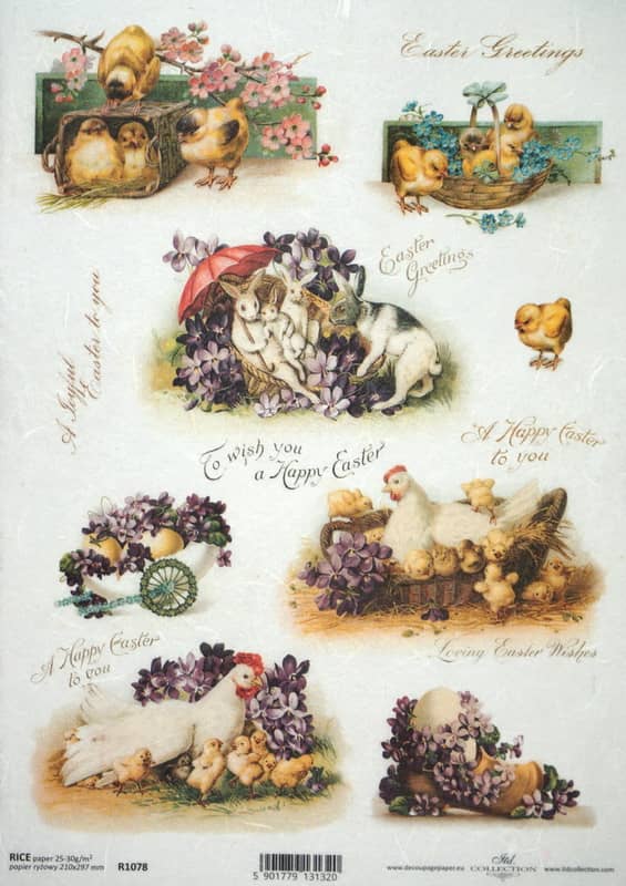 Rice Paper – Vintage Happy Easter 2