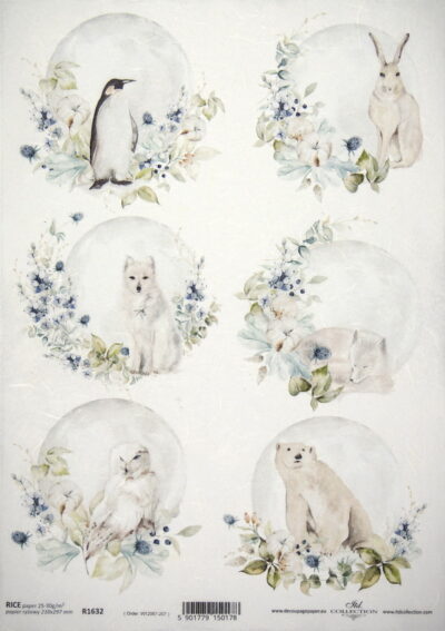 Rice Paper - White Animals - R1632
