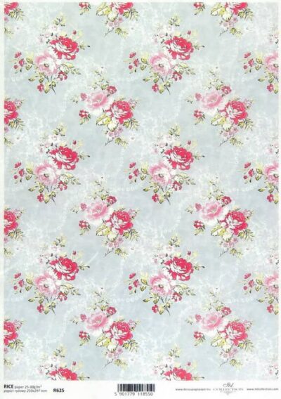Rice Paper - Country Roses M-
