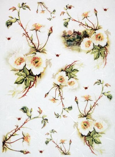 Rice Paper - Flower Cottage- Vintage