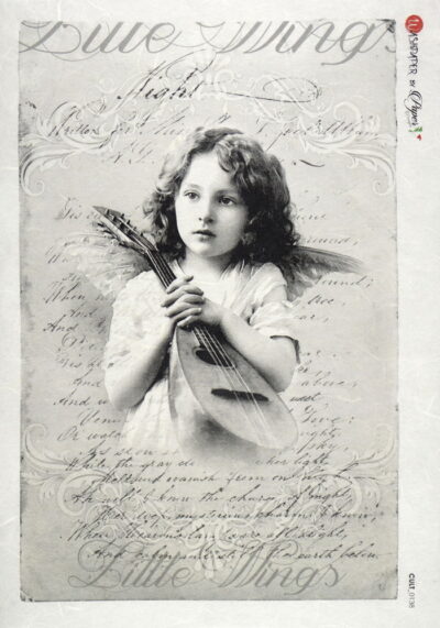 Rice Paper - Little wings black (22 x 32cm)