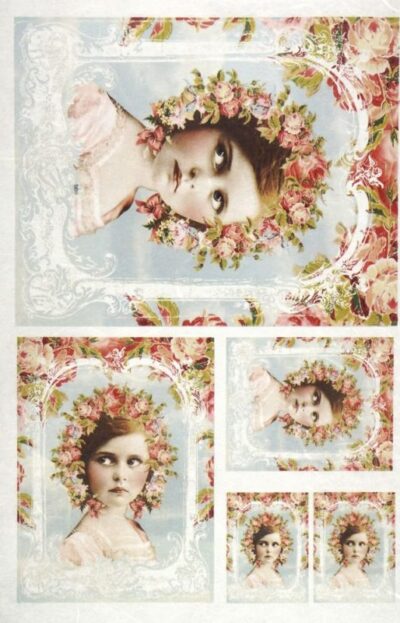 Rice Paper - Roses tiara (22 x 32cm)