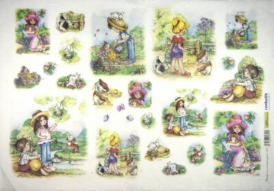 Rice Paper - Bimbi in Camoagna 35x50cm