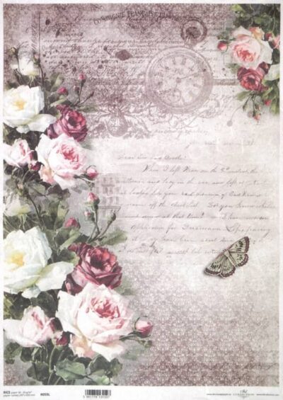 Rice Paper - Roses Stamp