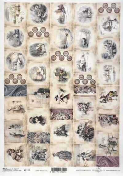 Rice Paper Decoupage - Vintage Calendar - R2137