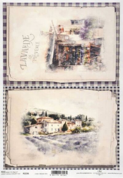Rice Paper Decoupage - Lavender Landscape - R2236