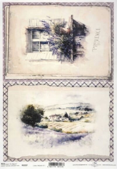 Rice Paper Decoupage - Lavender Landscape - R2237