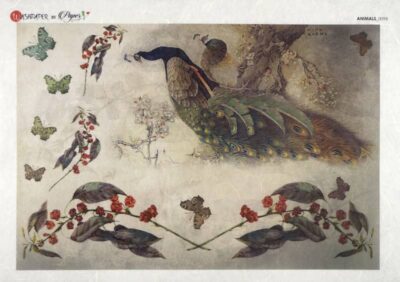 Rice Paper - Painted peacocks - 0098 (22 x 32cm)