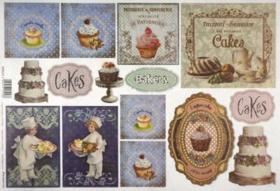 Stamperia Rice Paper 33x49cm - Bakery Cakes - DFS215