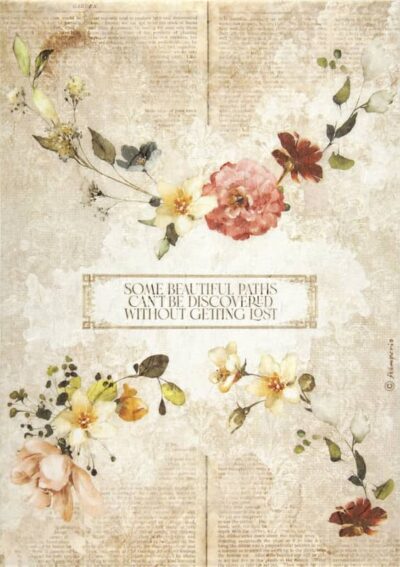 Stamperia Rice Paper A4 Garden of Promises Garlands DFSA4690