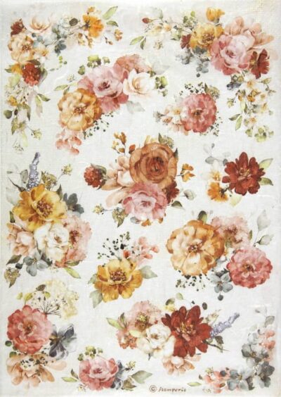 Stamperia Rice Paper A4 Garden of Promises Flowers Texture DFSA4692