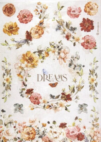 Stamperia A4 Rice Paper - Garden of Promises Dreams DFSA4693