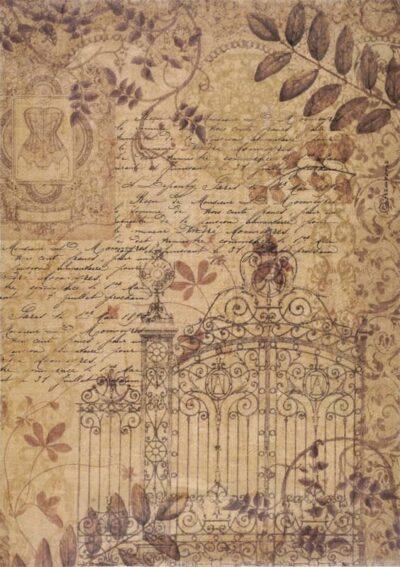 Stamperia Rice Paper A4 - Old Lace gate - DFSA4964