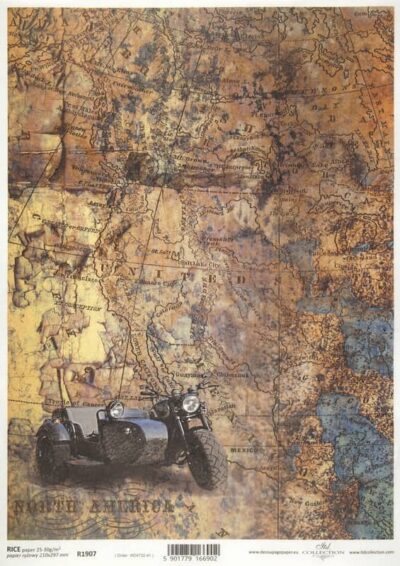 Rice Paper - North America Map - R1907
