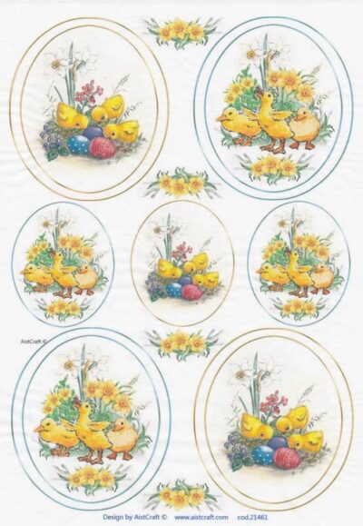 Rice Paper - Easter Eggs and Three Chicks