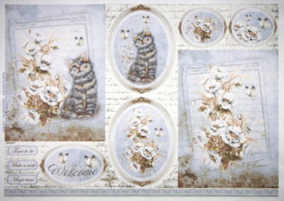 Rice Paper - Welcome Cat 32x45cm