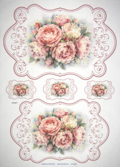 Rice Paper - Roses in frames 32x45cm
