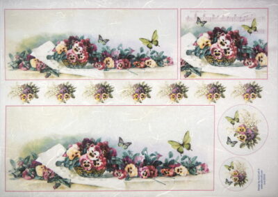 Rice Paper - Pansies 32x45cm