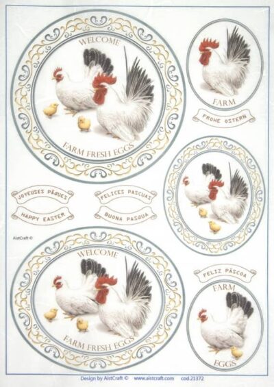 Rice Paper - White hens