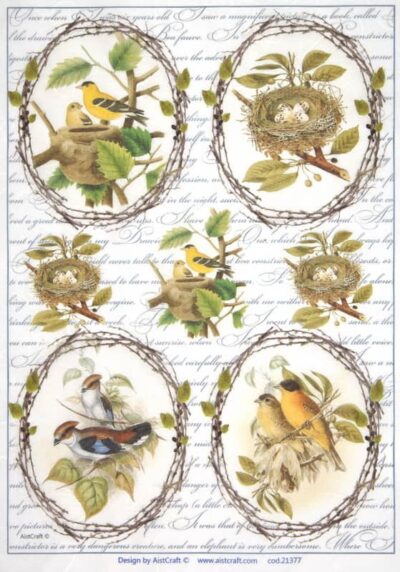 Rice Paper - Yellow birds