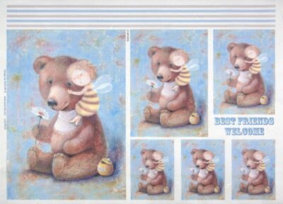 Rice Paper - Teddy Bears blue 32x45cm