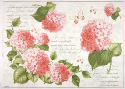 Rice Paper - Red Hydrangea 32x45cm