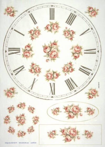 Rice Paper - Clocks and Roses 32x45cm