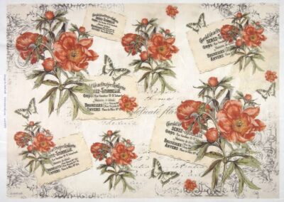 Rice Paper - Red Roses and Cards 32x45cm