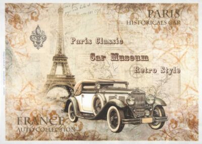 Rice Paper - France Historical Car 32x45cm