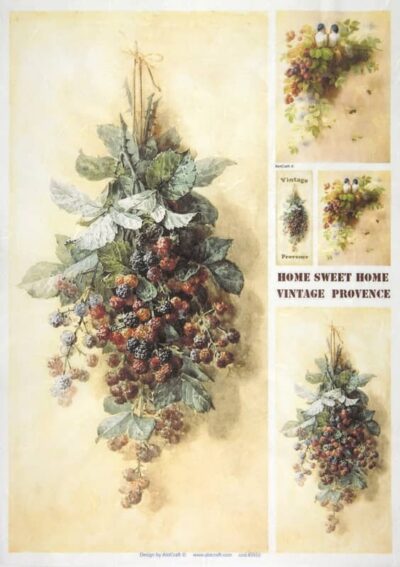 Rice Paper - Berries Bouquet 32x45cm